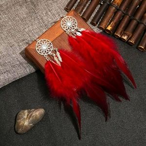 Feathered earrings handmade